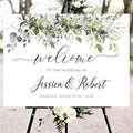 Personalized Wedding Welcome Sign, Welcome To Our Wedding Sign, Custom Design, Greenery Wedding Welcome Sign, Welcome To Our Wedding Sign, Wedding Rehearsal Sign, Greenery, Eucalyptus, Herbal,