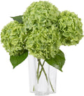 duhouse green artificial hydrangea flowers, 4pcs real touch, main product view