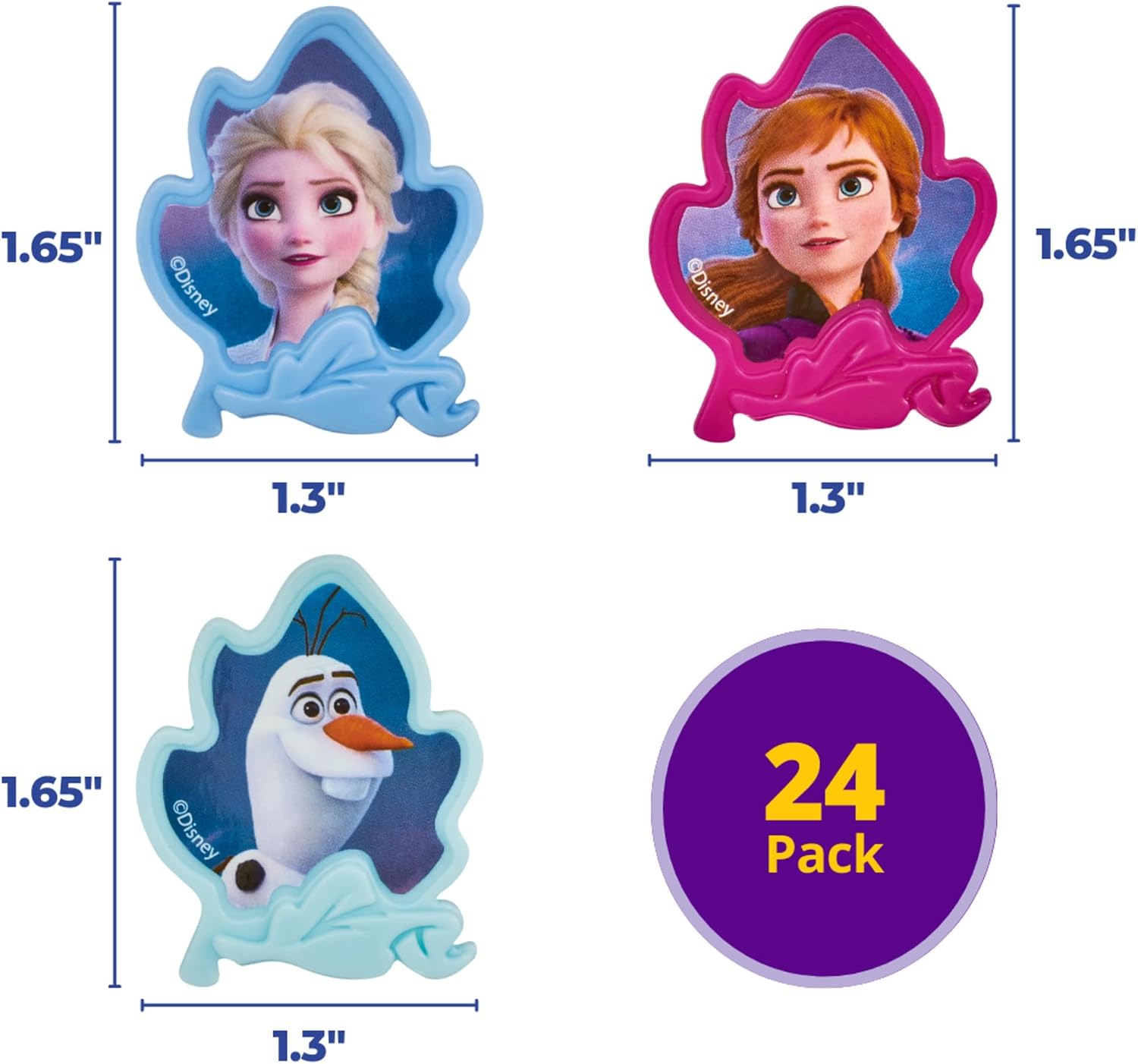 DecoPac Frozen II Rings, Cupcake Decorations Featuring Elsa, Anna, And Olaf For Birthday And Christmas Celebrations - 24 Count (Pack of 2)