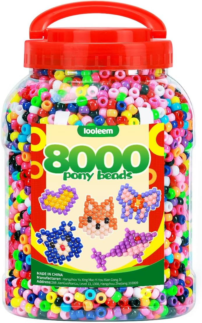 iooleem pony beads(8000pcs multi-colored), beading supplies, friendship bracelets, main product view
