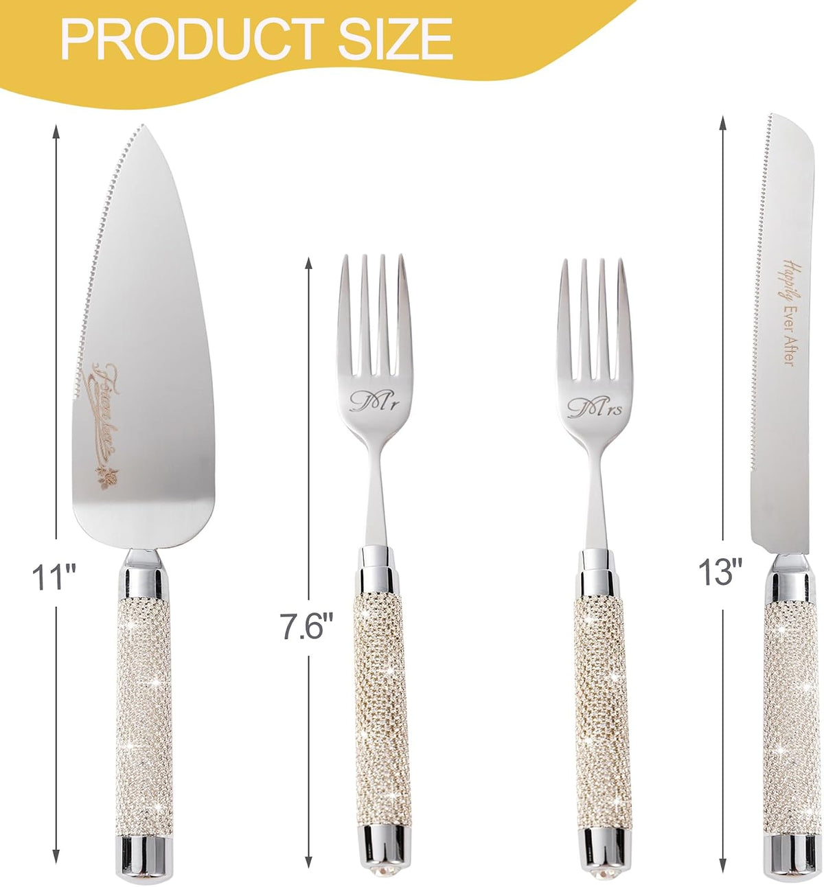 Wedding Cake Cutting Set, Cake Knife and Server Set