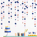 46Ft Navy Blue Blush Circle Dot Garland Royal Blue Pink Rose Gold Hanging Paper Polka Dot Streamer for Gender Reveal Baby Shower Birthday Engagement Wedding Bridal Shower Anniversary Party Decorations