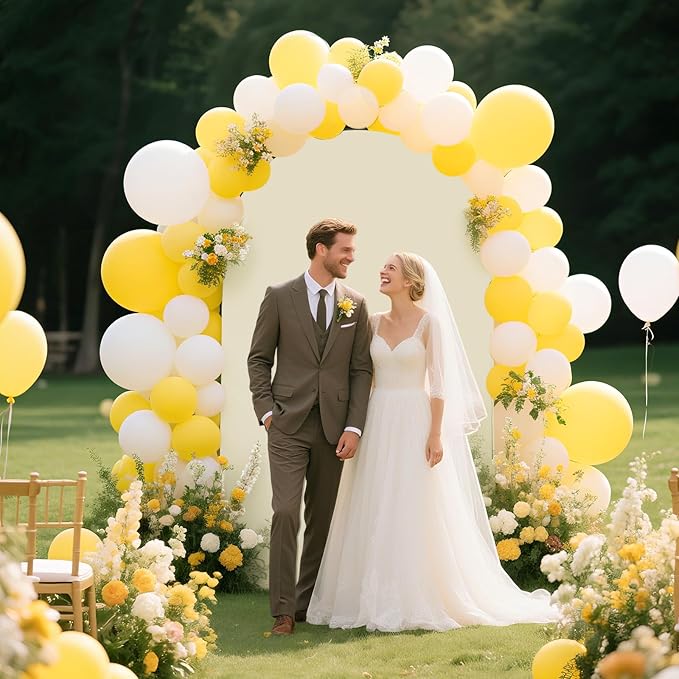 Ledido Wedding Arch Backdrop Cover 6FT 7.2FT Arch Covers 2Set Fitted Stretchy Spandex Round Top Stand Backdrop Cover for Wedding Banquet Ceremony Birthday Party Baby Shower Event Decoration,Ivory