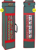 ProPik Christmas Wrapping Paper Storage Organizer Bag with Pocket and Handles Including Hanging Loop Heavy Duty Material with Clear Window 47 x 10 x 10 Inch Fits 40" Long Rolls (Green, 1 Count)