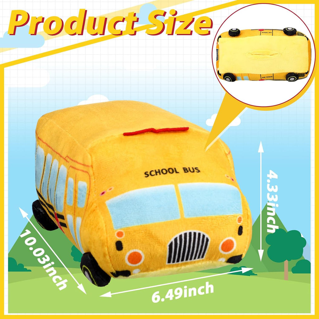 Shappy Back to School Tree Topper Decoration 10'' Yellow Plush Bus Decoration Teacher Appreciation Ornaments for First Day of School Party Supplies Driver Gift
