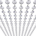 Crystal Garland Strands - Hanging Chandelier Gem Bead Chain - 14mm Clear Octagon Prism Diamond String Decorations for Wedding Party Manzanita Centerpiece Christmas Tree (Acrylic, 33 Feet)