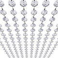 33ft K9 Glass Crystal Garland Strands - Hanging Chandelier Gem Bead Chain - 14mm Clear Octagon Prism Diamond String Decorations for Wedding Party Manzanita Centerpiece Christmas Tree
