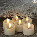 6 Pack Battery Operated Votive Candles 1.5 x 1.67 inches Flameless Votive Tealights Black Wick Tea Lights LED Electric Fake Candles Realistic for Wedding Christmas Thanksgiving Party Decoration