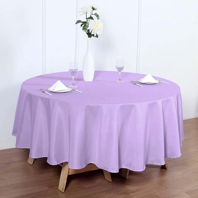 Efavormart Round Tablecloth, 90 Inch Stain & Wrinkle Resistant Washable Table Cloth, Decorative Polyester Fabric Table Cover for Banquet, Wedding, Dining- Lavender