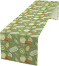 Summer Ice Cream Popsicles Table Runner, Watercolor Green Kiwi Seasonal Fruit Sweet Dessert Dinner Runner for Party Holiday Home Kitchen Dining Table Decor 13"x70"