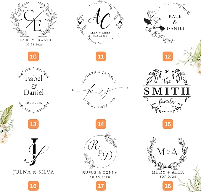 Custom Wedding Embosser, Personalized Embosser for Envelope, Invitation Card and Napkin, Steel Seal Embosser for Name, Monogram and Initials, Custom Logo Embosser (Wedding)