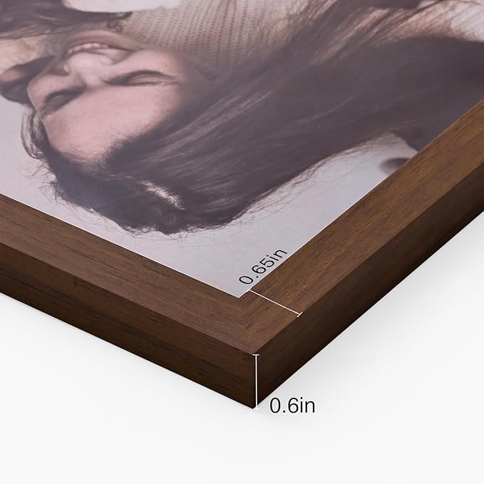 decorUhome Double 6x4 Picture Frame Horizontal, Engineered Wood Bifold Photo Frame with Plexiglass for Tabletop Display, 6x4, Brown