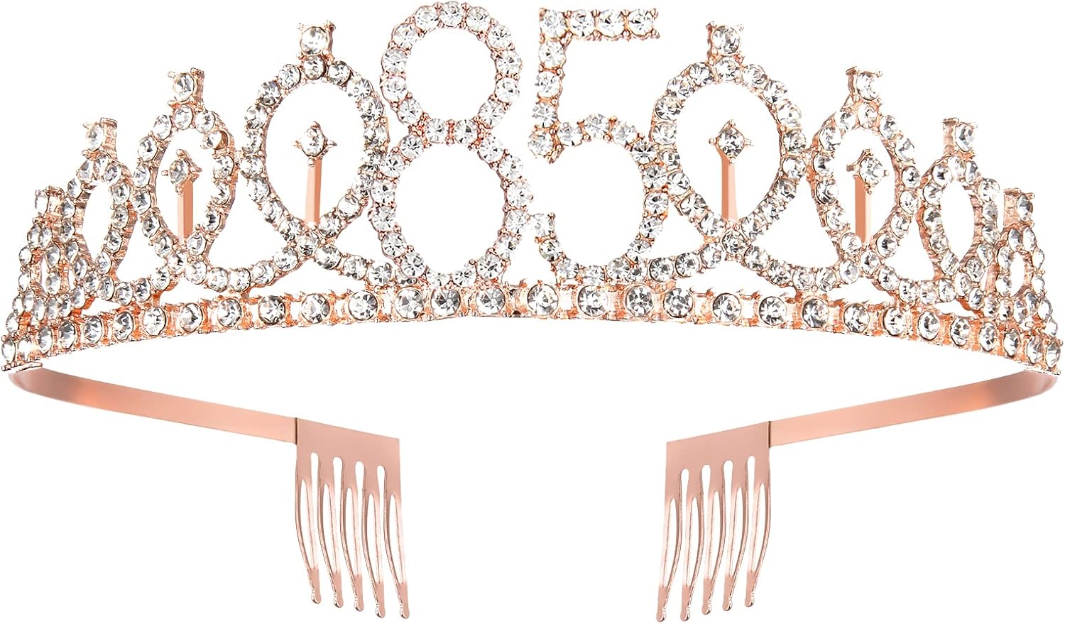BRT Bearingshui 85th Birthday Sash, Tiara and Crown for Women - Rose Gold 85 & Fabulous Sash Set, Gifts for Happy 85th Birthday Party Favor Supplies