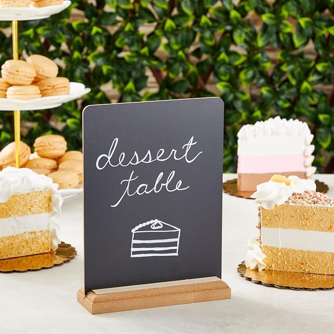 6 Pack Mini Chalkboard Signs with Stand for Table Decorations, Restaurant Food Display, Message Boards, Small Business, Wedding, Banquet, Coffee Shop (6 x 8 Inches)