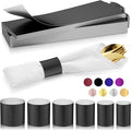 Polymer Material Reusable Napkin Band, Glue-Free Tear-Proof Water Resistant Oil-Proof Napkin Bands Set of 100(Front Black Color and Back White), 6 Adjustable Sizes Napkin Rings