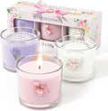 CHILLFLAME Scented Candles, Scented Candle Gift Set for Stress Relief, 3 Votive Candles for Women and Men, Birthday Candle Gifts for Women, Christmas Candles for Women (Pink + Purple + White, 7 oz)