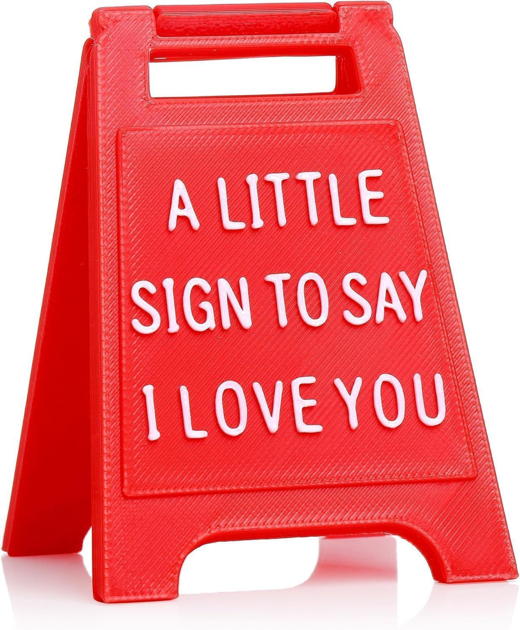 Romantic Mini Desk Sign with “I Love You” Message – Valentine’s Day & Romantic Anniversaries Gift for Her or Him – Cute Freestanding Love Keepsake - Premium Plastic Solid Freestanding Desk Sign