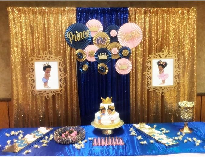 Eternal Beauty Yellow Gold Sequin Backdrop, 4x7 Ft Glitter Background Curtains for Shimmer Photography Party Wedding Birthday Back Drop Decor