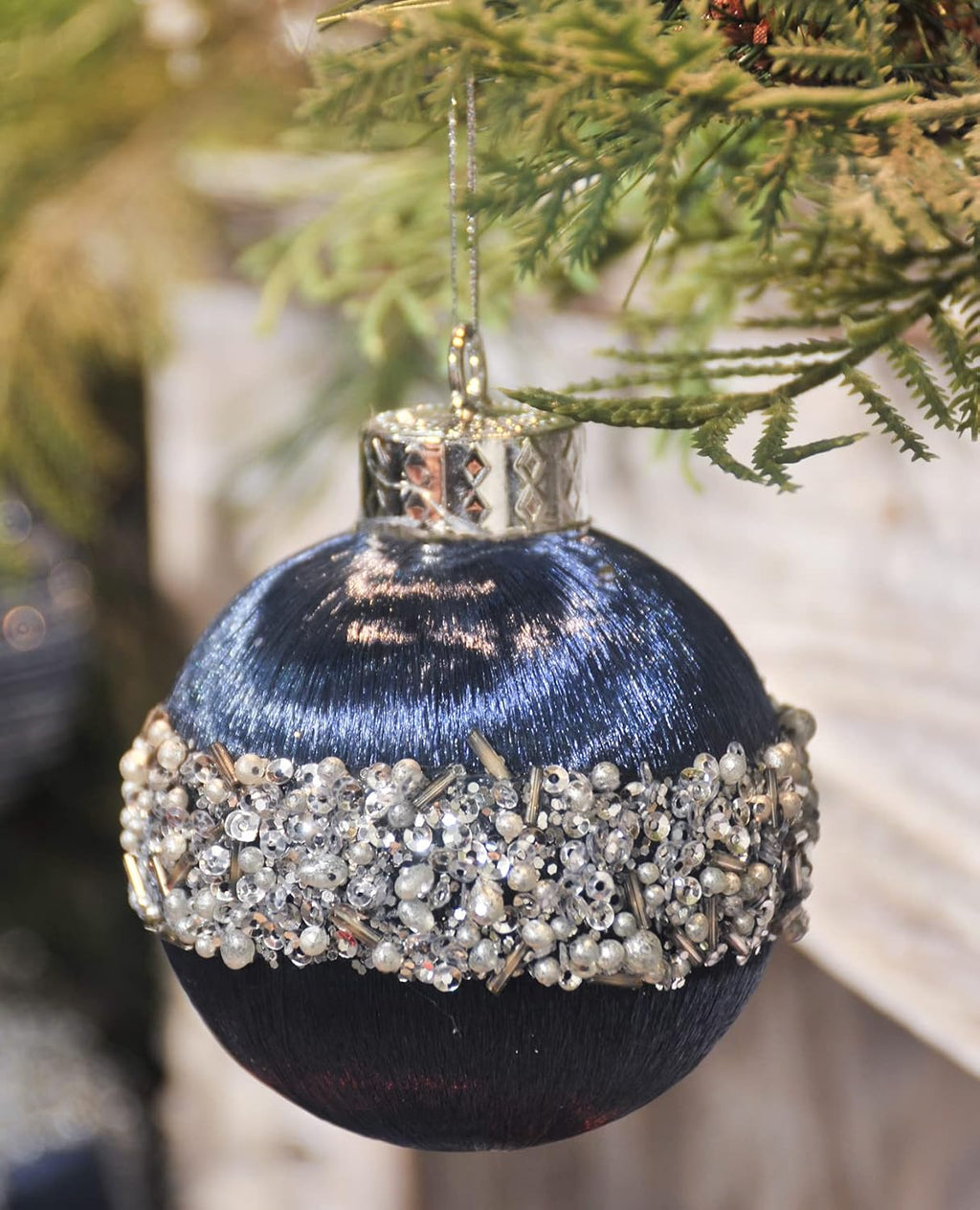 12 Pcs Satin Christmas Ball Ornaments, Luxury Silk Tree Hanging Decorations for Xmas Wreath Garland Wedding Party (Blue)
