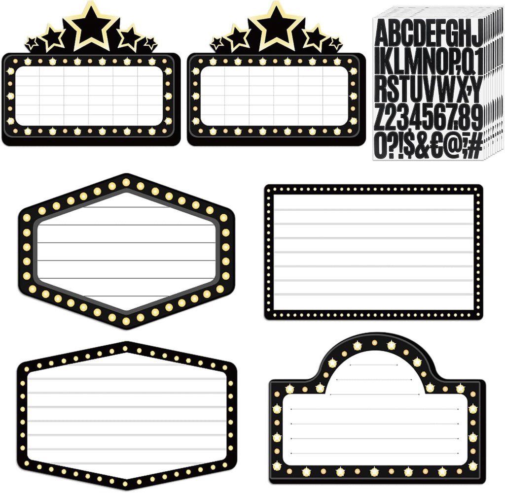Feifeiya 6 Pack Wedding Bottle Service Sign with Letters Sticker Entrance Props Bridal Party Nightclub Bottle Service Sign with Letters for Nightclub Clubs Weddings Parties(Classic,Black)
