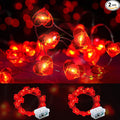 Fairy Lights 7Ft 20 LED Twinkle String Lights Battery Operated Waterproof Firefly Starry for Mason Jar Party Wedding Christmas Valentines Day (Red, 2)