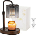 Candeldo Candle Warmer Lamp with Timer: Black Wax Melt Warmer | Height Adjustable, Dimmable, with 2 Bulbs, Modern Farmhouse Decor for Home, Bedroom, Gifts for Women, Birthday, Housewarming