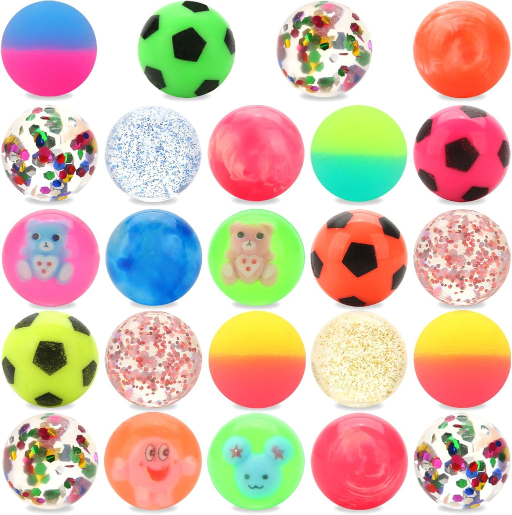 JYXT 24pcs Bouncy Balls for Kids Treasure Box Toys for Classroom Party Favors for Toddlers Kids 3-5 4-8 8-12 Birthday Christmas Goodie Bag Stuffers Gifts