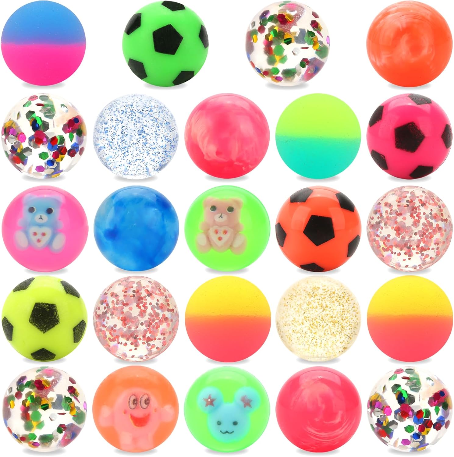 JYXT 24pcs Bouncy Balls for Kids Treasure Box Toys for Classroom Party Favors for Toddlers Kids 3-5 4-8 8-12 Birthday Christmas Goodie Bag Stuffers Gifts