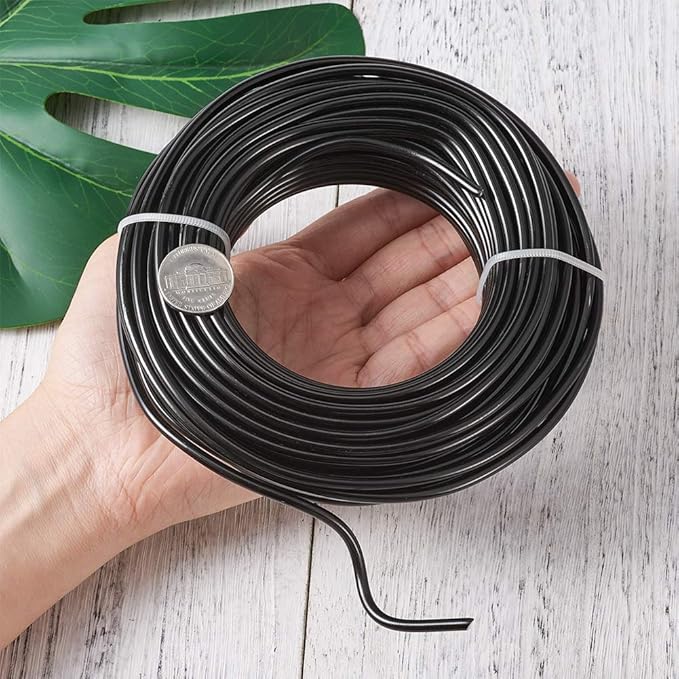 Fashewelry 65.6 Feet 3.5mm Aluminum Wire Black Bendable Metal Craft Wire for Beading Jewelry Craft Making
