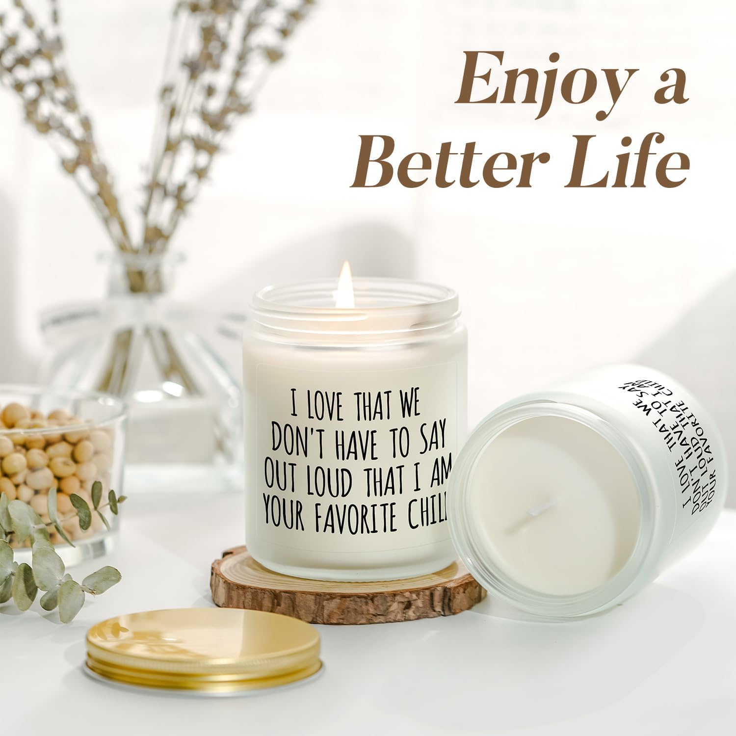 Mothers Day Gifts for Mom, Fathers Day Gift for Dad, Mom Birthday Present from Daughter or Son, Funny Christmas Presents for Grandpa Grandma Nana, Favorite Child Candles