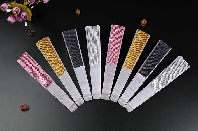 HUNANBANG Glitter Folding Hand Fan for Men Women Acrylic Folding Clack Hand Fan for Music Disco Rave Festival Party Supplies (Glitter blk2gd2)