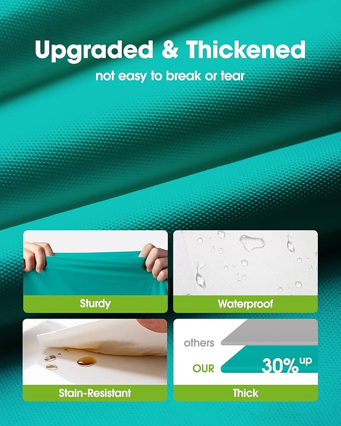 Pureegg Plastic Table Cloth Disposable 10 Pack, 54 x 108 Inch Table Cloths, Easter Party, Summer, Decorative Tablecloths, Rectangle, Turquoise Plastic Cover, Leakproof & Sturdy, Teal