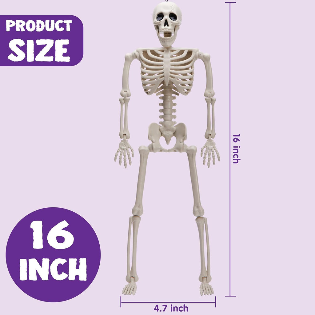 joyin 5 pcs posable halloween skeleton decor 16, package contents