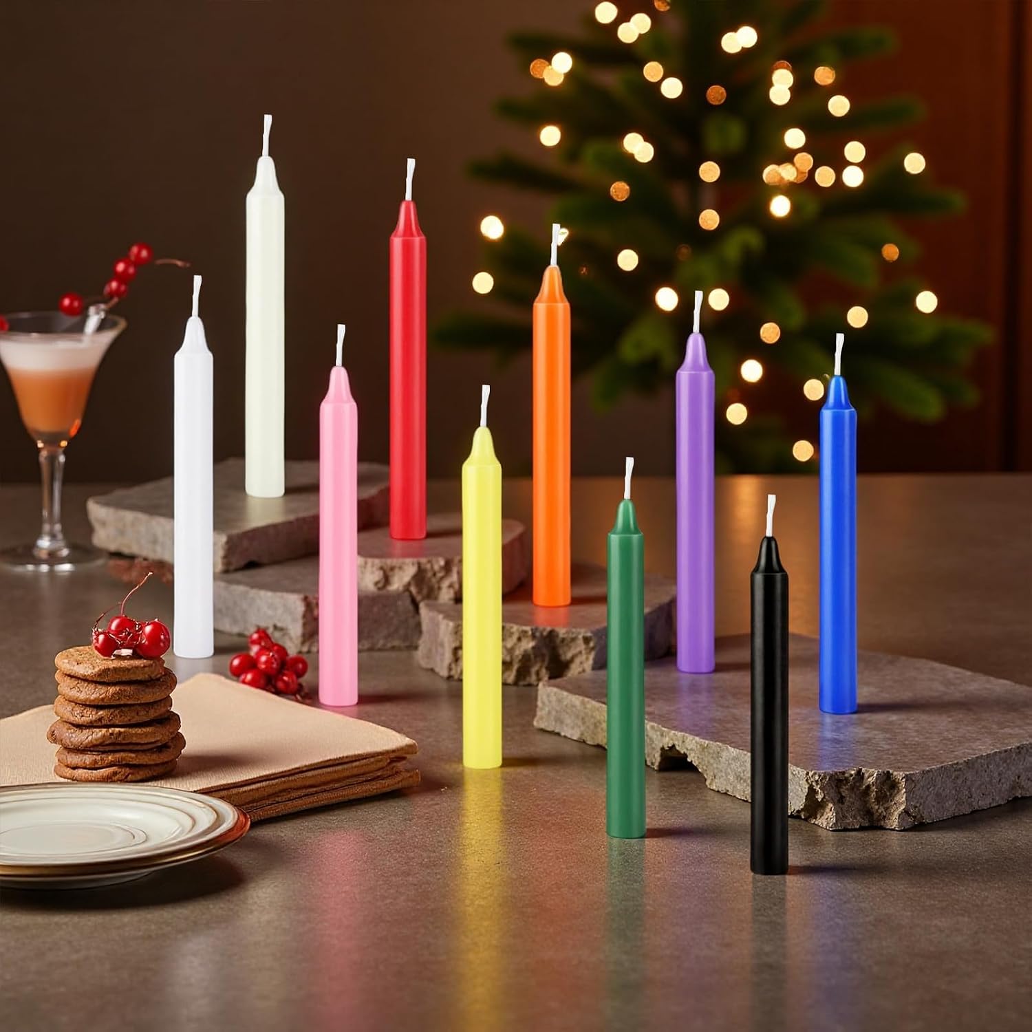100 Pack 4 Inch Spell Candles, Colored Taper Candles for Rituals, Birthday, Decoration, 10 Vibrant Colors, Unscented Mini Bulk Candles for Chime, Wicca, Altar, Magic, Witchcraft Supplies