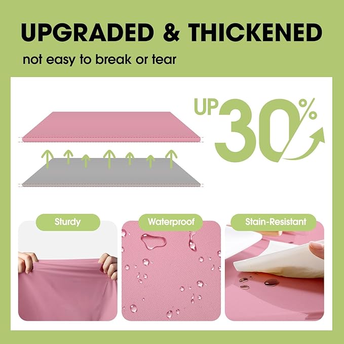 Pureegg Plastic Table Cloth Disposable 10 Pack, 84'' Round Table Cloths, Easter Party, Valentines, Mothers Day Decorations, Tablecloths, Round, Pastel Plastic Cover, Leakproof & Sturdy, Pink