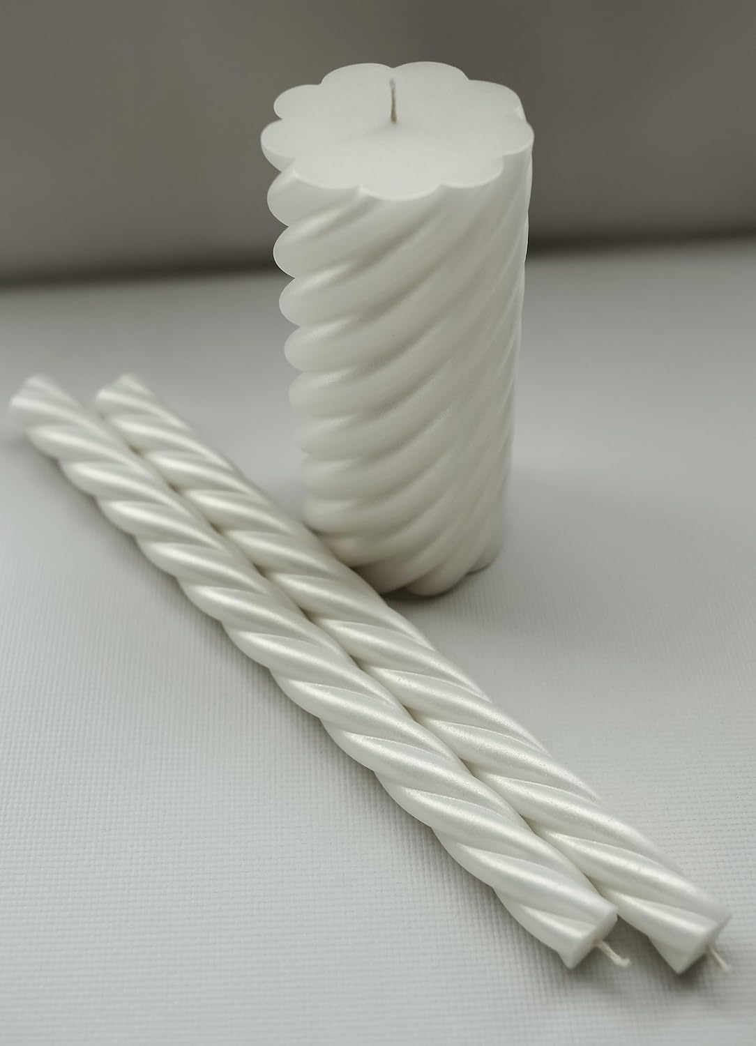 Unity Candle Set for Wedding - Wedding Unity Set for Reception and Ceremony - 6” Pillar Candle & Two 10” Taper Candles -Unity Candles- Marriage Unity Ritual-White