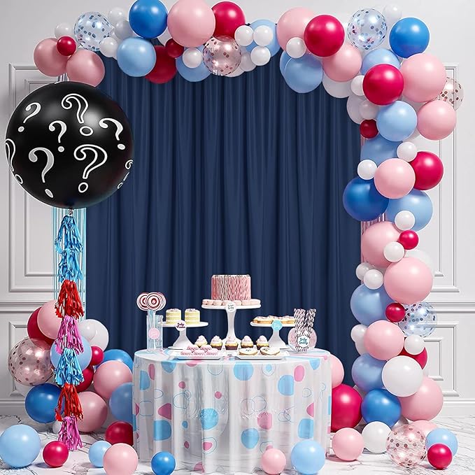 DWCN 10x7 FT Navy Blue Backdrop Curtains for Parties, Photography Backdrop Drapes with Rod Pockets for Wedding Decorations Stage Birthday Family Gatherings, 2 Panels 5ft x 7ft