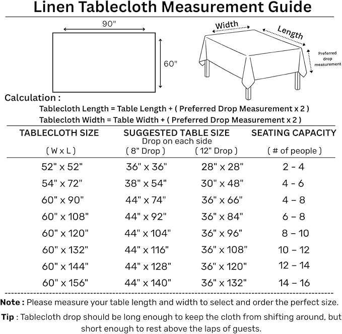 Solino Home Brown Sugar Linen Tablecloth 60 x 90 Inch - Classic Hemstitch, 100% Pure Linen Rectangular Tablecloth - Machine Washable Table Cloth for Fall, Autumn, Thanksgiving
