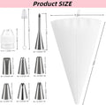 14 Pcs Reusable Piping Bags and Tips Set – 16 inch Cotton Pastry Bags for Cake Decorating, Cupcakes & Cookies with Stainless Steel Large Frosting Tips –Eco-Friendly Baking Kit for Home Bakers & Chefs