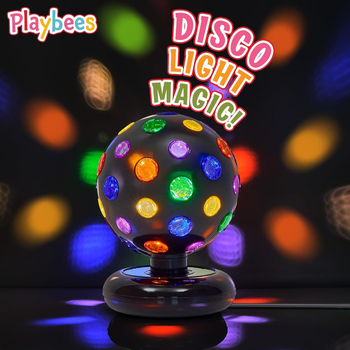 Playbees Rotating Disco Ball with LED Lights, 11 Inch Party Light for Home