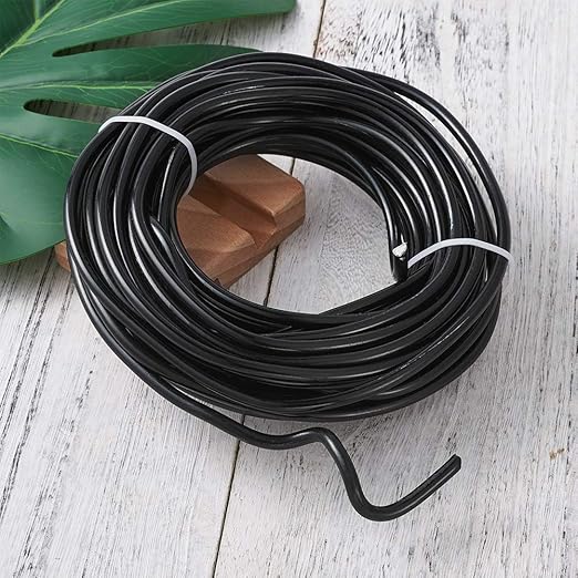 Fashewelry 32.8 Feet 5mm Black Aluminum Wire Bendable Metal Craft Wire for Beading Sculpting Jewelry Making