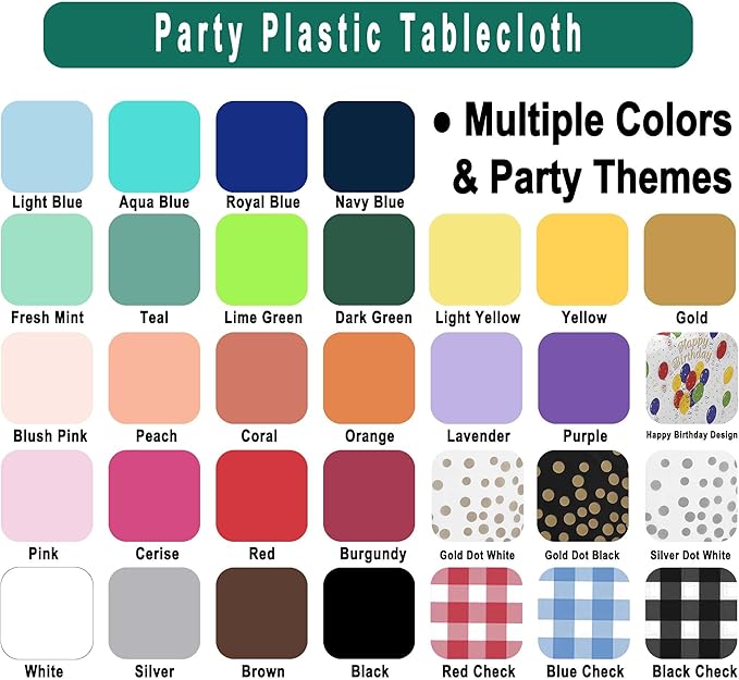 Black & White Gingham Checkered Plastic Tablecloths 2 Pack Disposable Table Covers 54 x 108 Inch Party Tablecovers Buffalo Plaid Table Cloth for BBQ, Picnic, Birthday