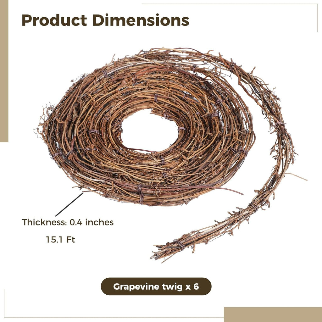 grapevine garland - diy crafts natural grapevine twig, side view
