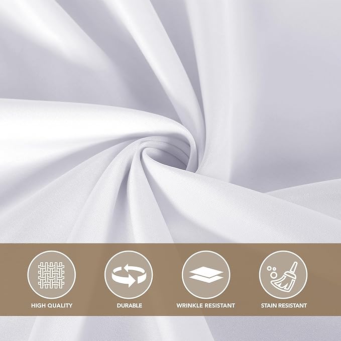sancua White Large Square Tablecloths 85x85 Inch, 2 Pack - Fabric Table Cloth for Square or Round Tables, Washable Polyester Table Cover for Outdoor Party, Birthday, Buffet, Resturant