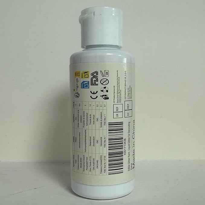 Edible Glitter Paint - 2 fl.oz Food Grade Metallic Glitter Cake Paint for Cake Decorating, Baking, Cupcakes - Shimmer Art Decorative Liquid Edible Paint Food Coloring for Fondant, Donuts (Pink)