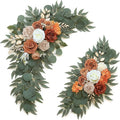 Artificial Flower Swag Set of 2 for Wedding Welcome Signs Floral Decorations, Burnt Orange Wedding Arch Flowers for Wedding Ceremony