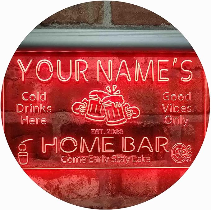 ADVPRO Personalized Your Name Custom Home Bar Beer Established Year Single Color LED Neon Sign 16 x 12 Inches st4s43-p11-tm-r