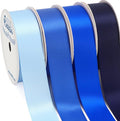 Ribbli Blue Satin Ribbon 1 Inch x 4 Rolls Total 40 Yards- Baby Blue/Royal Blue/Electric Blue/Navy Ribbon for Gift Wrapping Craft Wedding Decoration