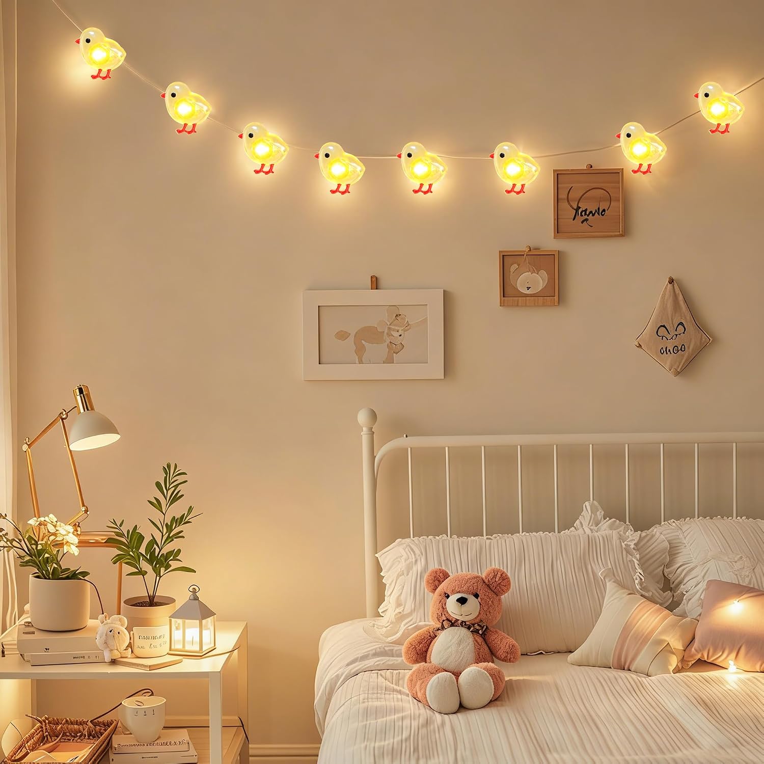 Impress Life Chicken String Lights, 10ft 30 LED Cute Fairy Lights Battery Operated & USB Powered, Remote & Timer Indoor Outdoor Decor Lights for Home Garden Bedroom