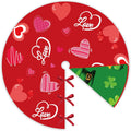 Valentine's Day Tree Skirt Valentine's Decor 36" Love Heart Clover Double Sided Print Mat for Trees St Patricks Day Decor Holiday Party Garden Indoor Home Decorations